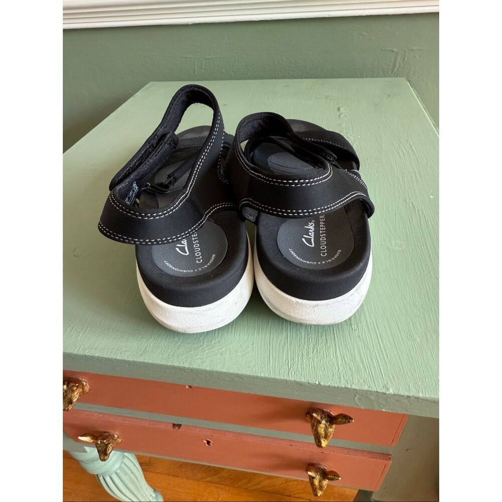 Clarks Cloud Stepper Black Hook & Loop Sandals Sz… - image 5